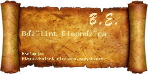 Bálint Eleonóra névjegykártya